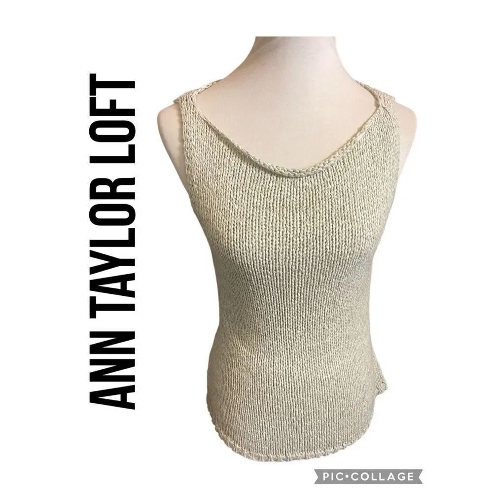 Ann Taylor LOFT Vintage Pale Green Sleeveless Sweater Size Medium